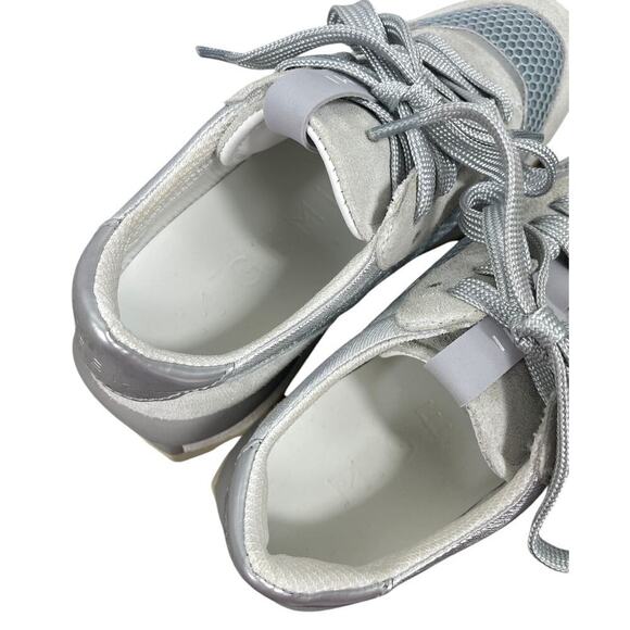 M. Gemi The Storia Sneaker Gray & Silver Size 6 Mixed Media Sporty Casual - Picture 11 of 13